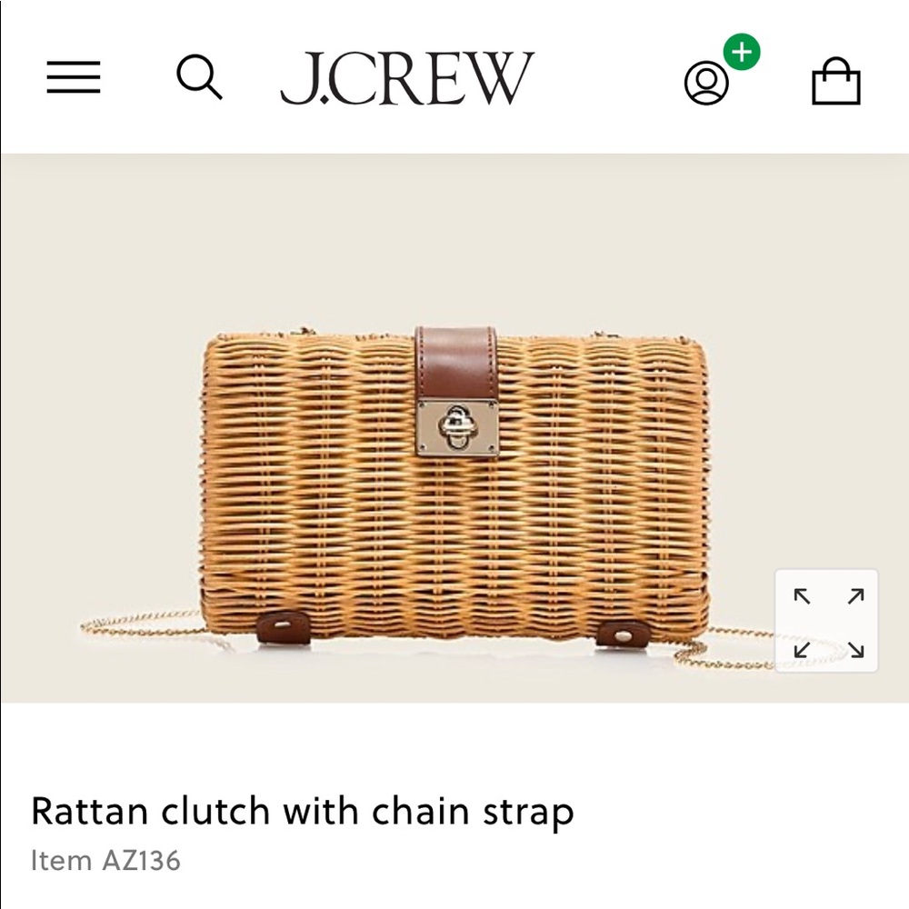 J. Crew rattan clutch with chain